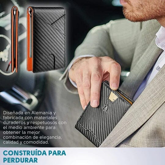 Billetera Slim con Bloqueo RFID diseño Fibra de Carbono Moda, Bienestar, Cuidado Personal Café ComCompras 