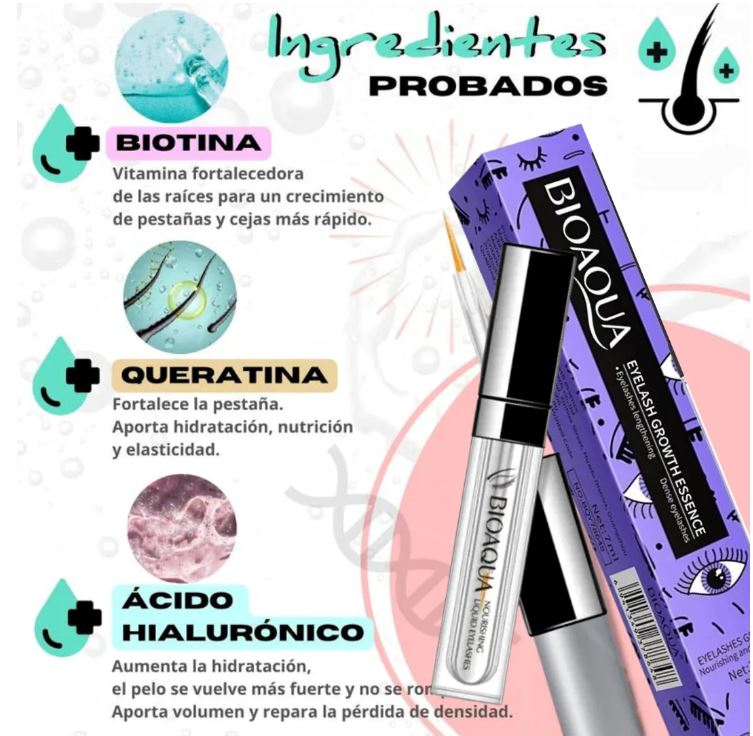 Serum Crecimiento de Cestañas y Cejas BIOAQUA Belleza Una Rosa Colômbia 